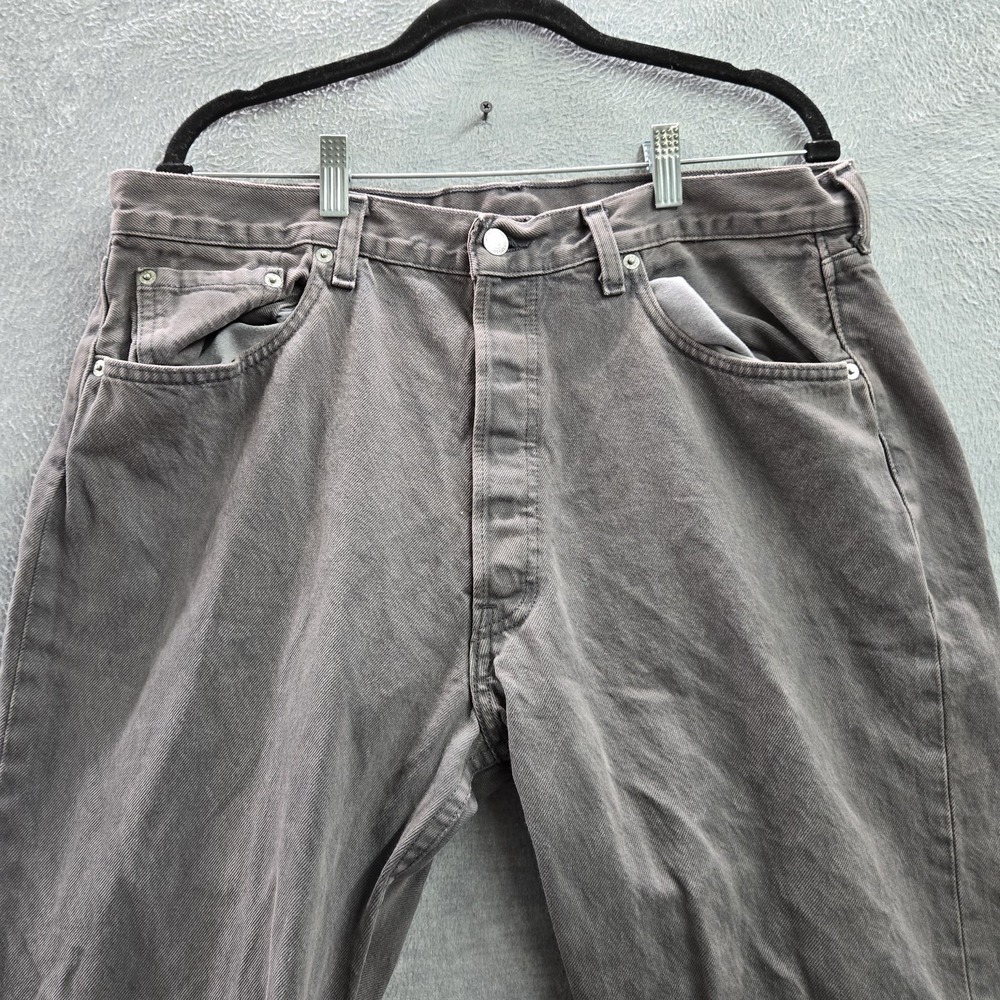 VINTAGE Levi's 501 Men Jeans 38X34 Gray Denim Original‎ Fit Straight Leg Y2K USA - Picture 7 of 15